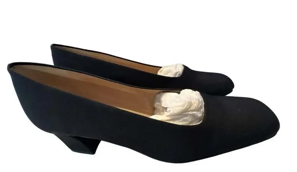 Enzo Angiolini Black Square Toe Heels Size 8M